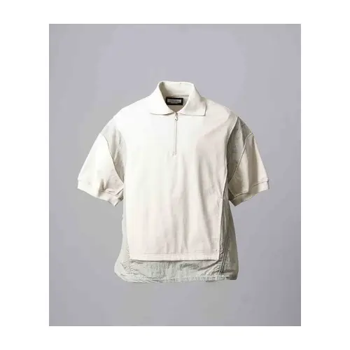 MAISON SPECIAL Prime-Over Layering Crew Neck Half Zip Polo Shirt