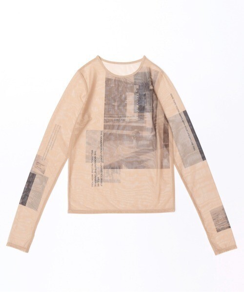 MAISON SPECIAL Photo Print Mesh Tops