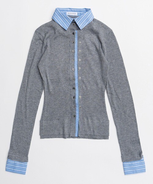 maisonspecial 2way Shirt Knit Docking Tops