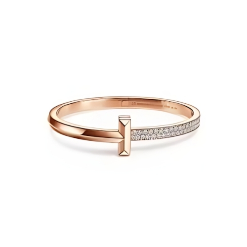 Tiffany & Co. Tiffany T T1 Hinged Bangle in Rose Gold, Wide