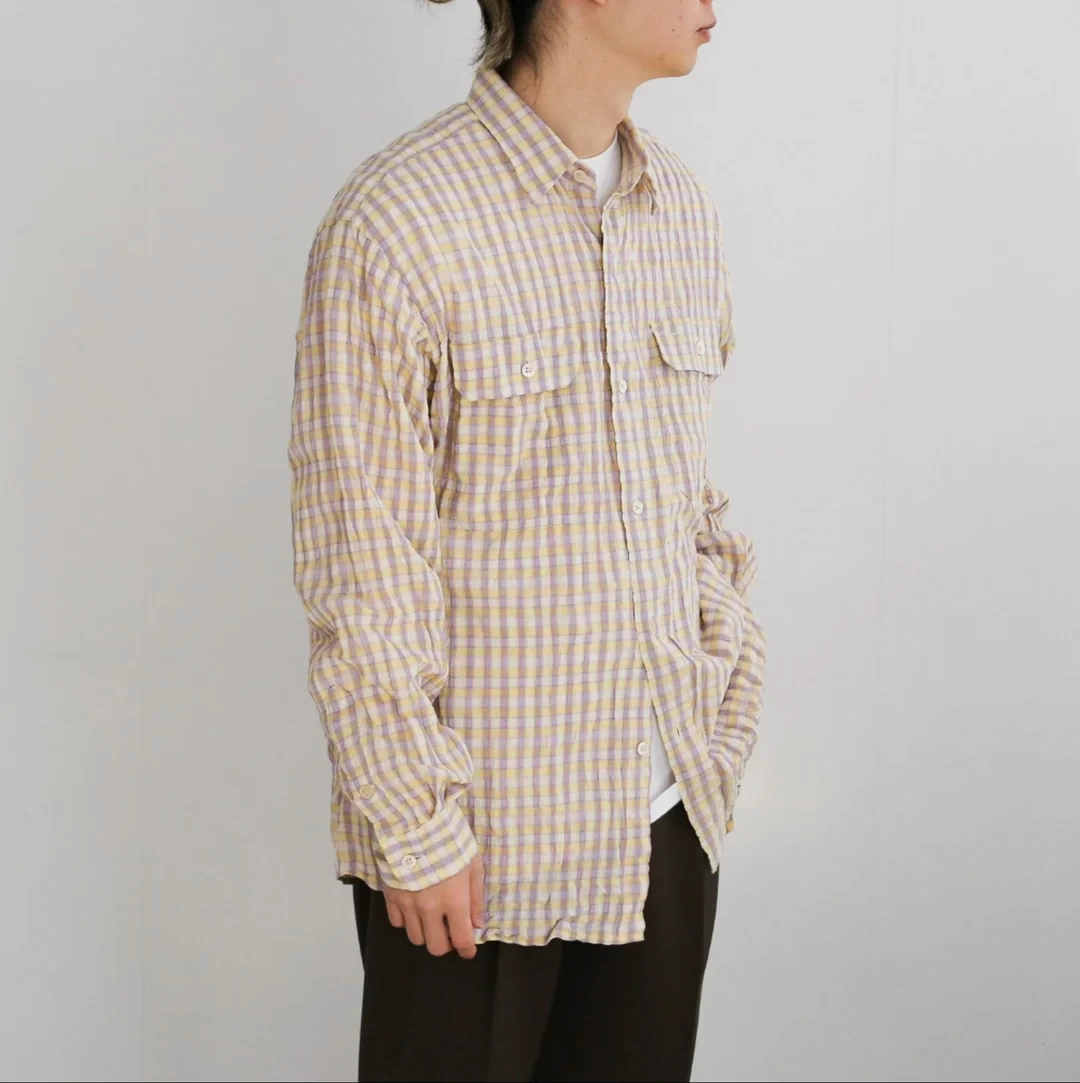 BISOWN BISOWN CHECK G.I. SHIRTS "YELLOW CHECK"