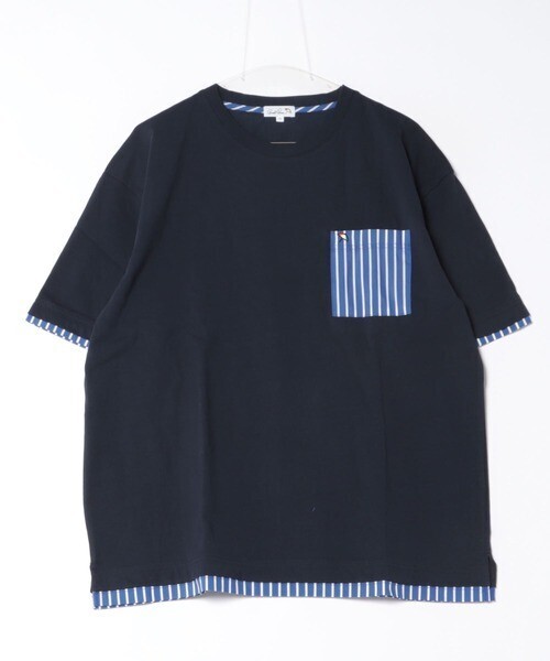 Arnold Palmer 布帛 レイヤード ポケット付き Tシャツ