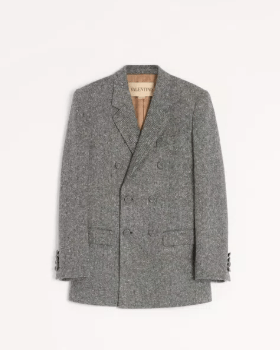 VALENTINO ナッテブトン ウール ダブルブレスト ジャケット