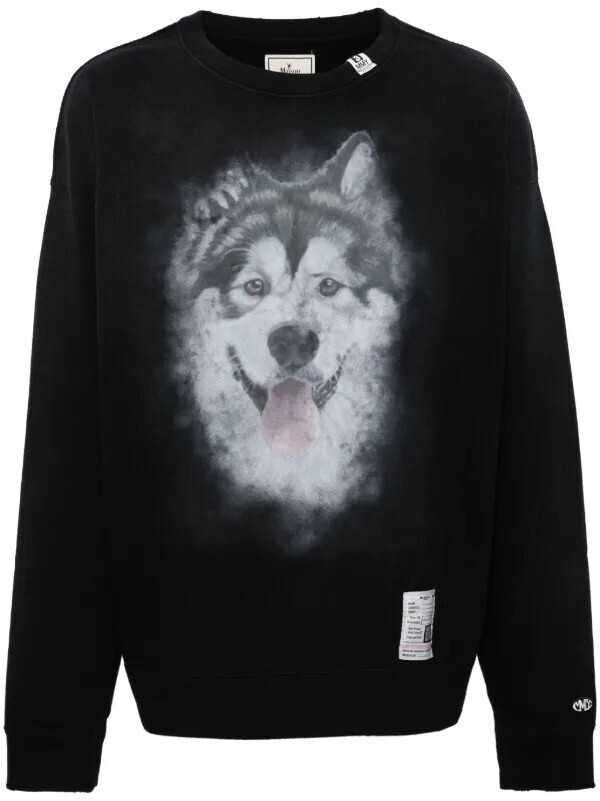 Maison MIHARA YASUHIRO dog-print cotton sweatshirt
