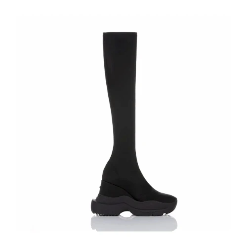 YELLO TOKYO BLACK DOUBLE SNEAKER LONG BOOTS