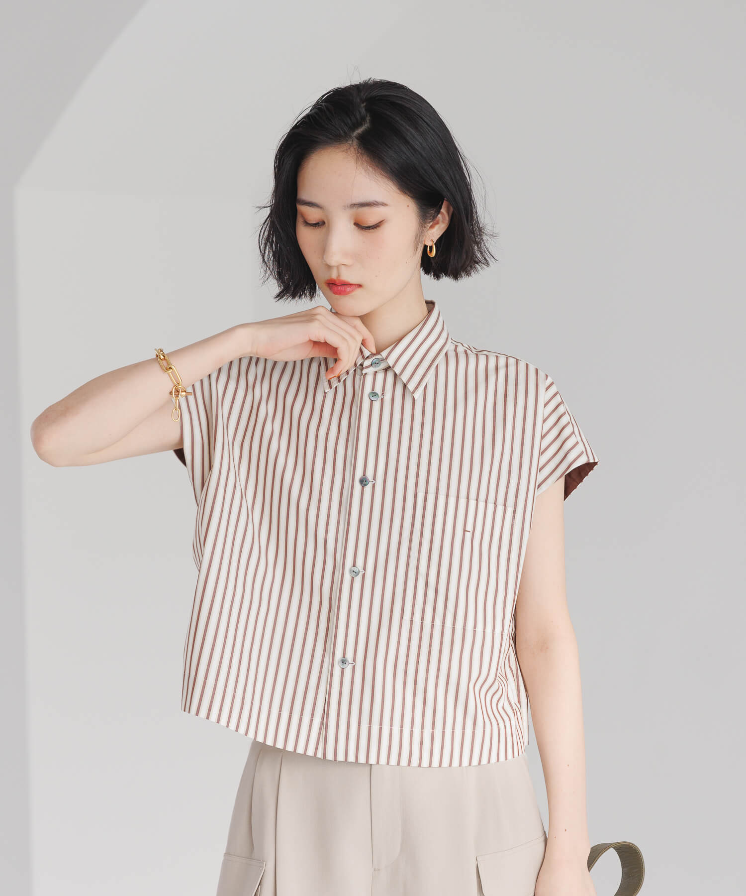 O0u SHORT SHIRT STRIPE