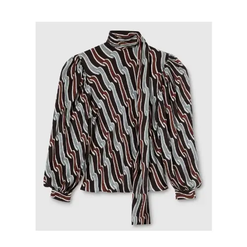 GUCCI プリント入り シルクツイル シャツ