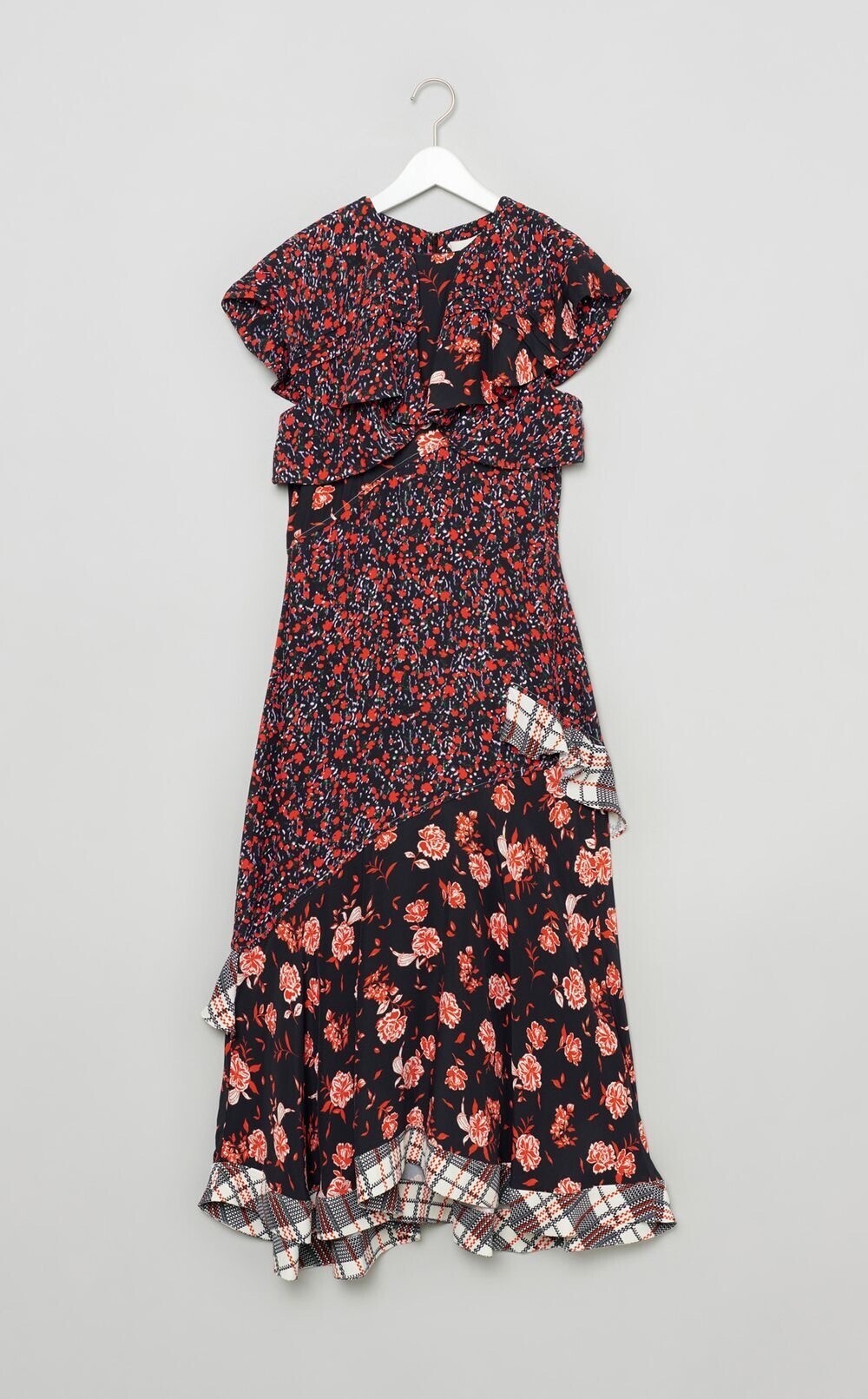 3.1 Phillip Lim コラージュフラワ一プリントラッフルドレス