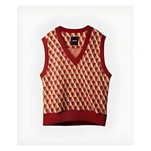 untage Geometric pattern jacquard oversized sweater vest