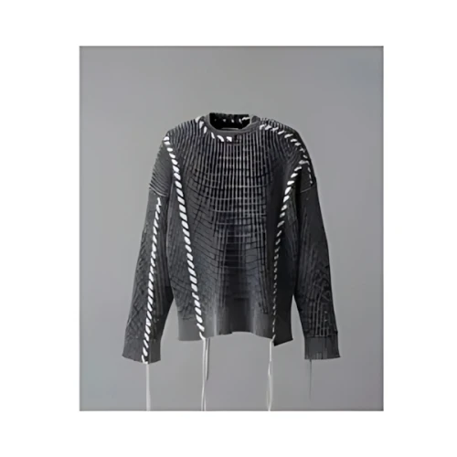 MAISON SPECIAL Oni-Waffle Chemical Over-Dye Prime-Over Crew Neck Knit Pullover