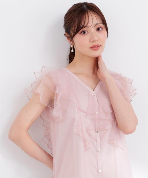 PROPORTION BODY DRESSING チュールラッフルブラウス