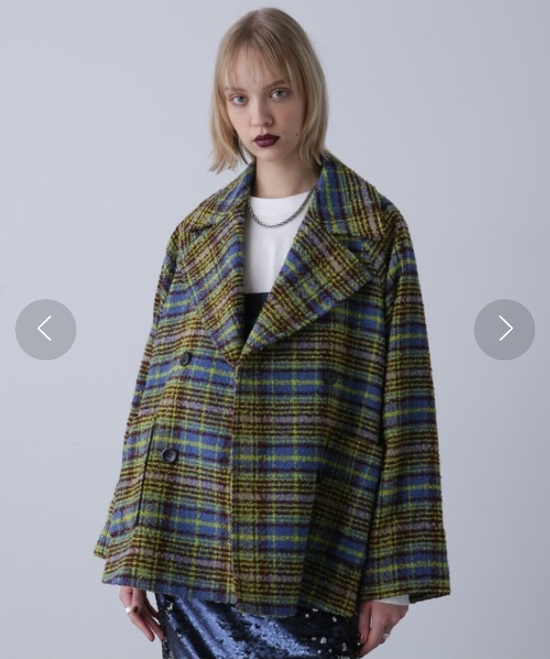 ROSE BUD シャギーチェックコート