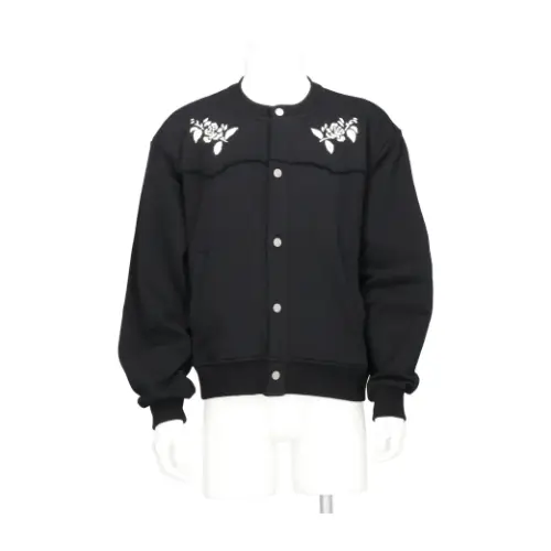 VIVIANO HAND EMBROIDERED JERSEY CARDIGAN