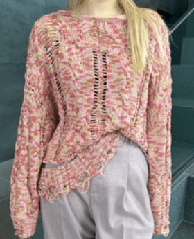 AMERI VINTAGE CABLE PATTERN DAMAGE LOOSE KNIT