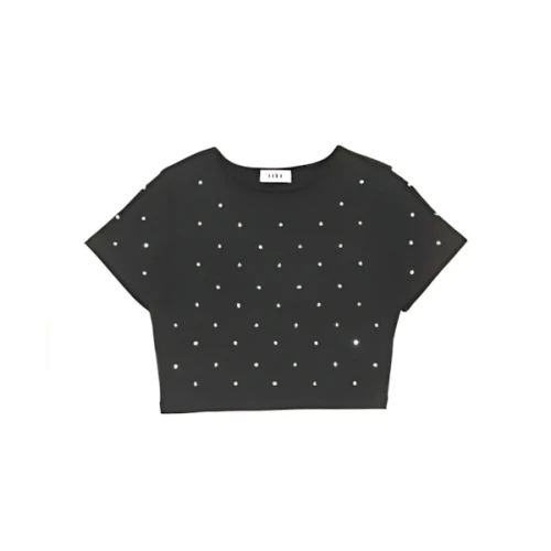 EVRIS ラインストーンコンパクトTシャツ