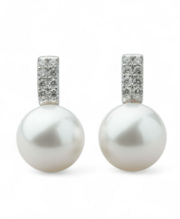 Pearl for Life 南洋白蝶真珠 ピアス 11mm PT900