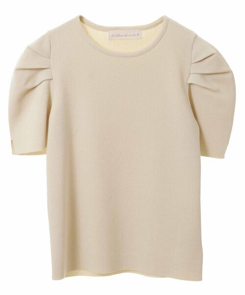 31 Sons de mode スリット入りタックスリーブニット