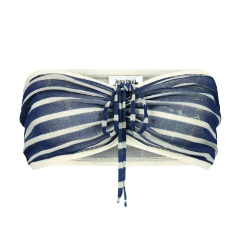 Jean Paul Gaultier Crackling Sailor gathered-striped Bandeau top