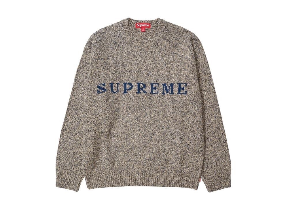 Supreme Contrast Logo Sweater "Taupe"