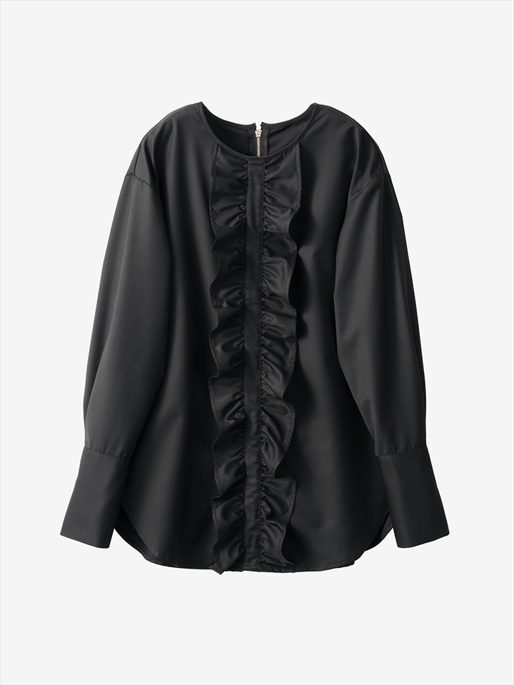 maison de Dolce. センターフリルブラウス【black】