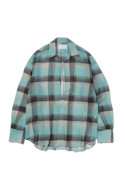 SUGARHILL SHEER OMBRE PLAID BLOUSE
