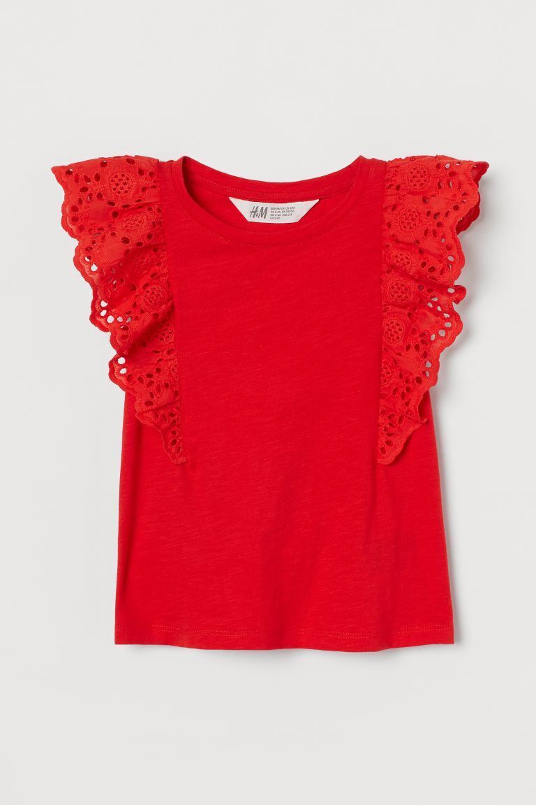 H&M イギリス刺繍ディテールトップス
