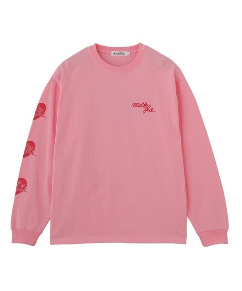 MILKFED. HEART AND PHONE WIDE L/S TEE
