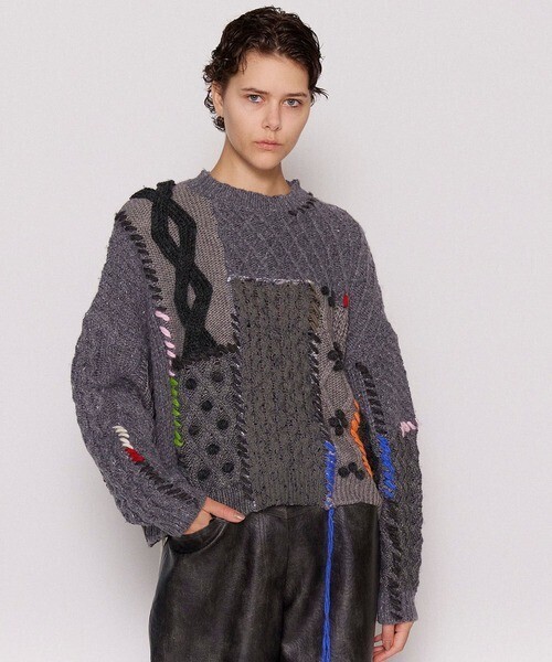 MAISON SPECIAL Cable Knitting Stitch Knit Tops
