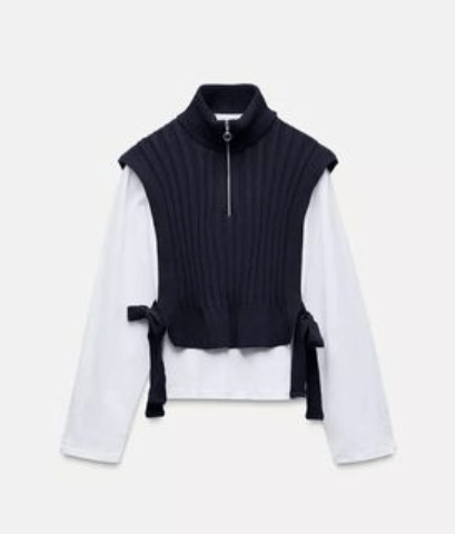 ZARA ジップアップベストコンビTシャツ
