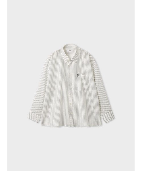 MIESROHE シアーストライプサイドオープンシャツ