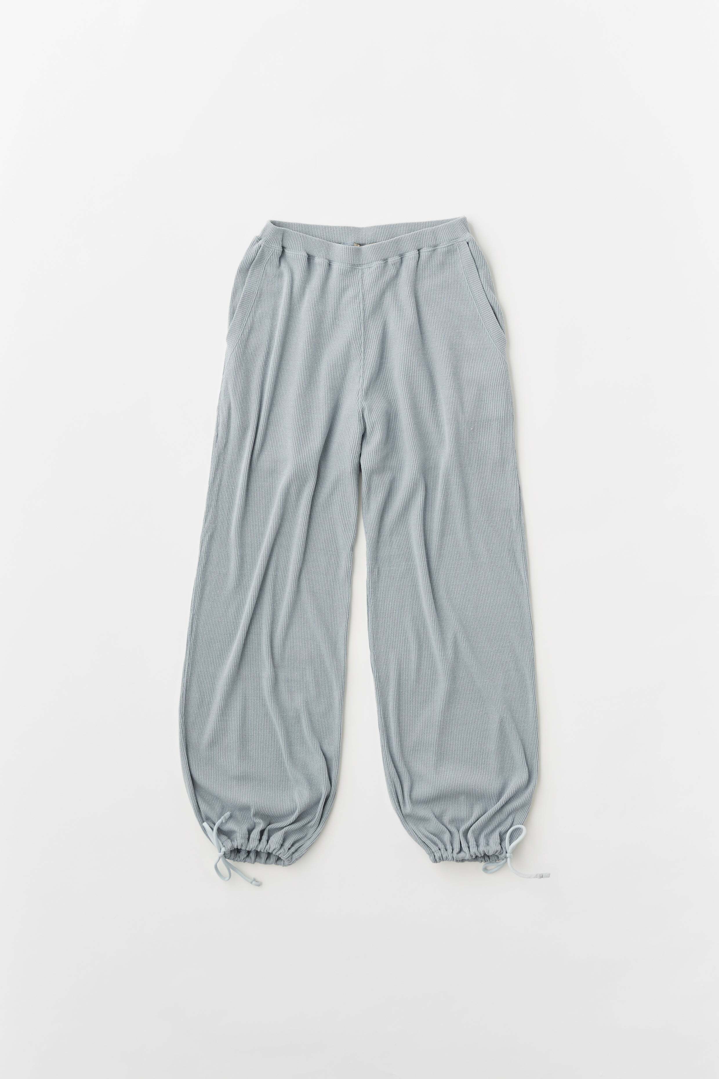 unfil raw silk rib-jersey wide leg truck pants