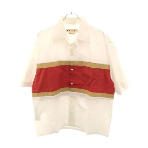 MARNI 21SS パネル切替オープンカラーコットンブロードシャツ