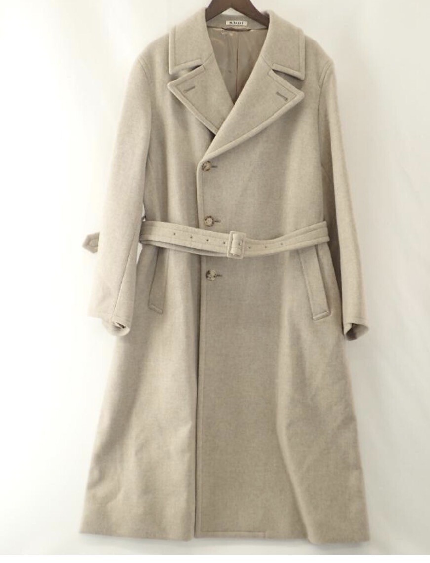 AURALEE LIGHT MELTON DOUBLE BREASTED COAT