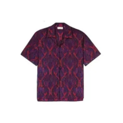 SAINT LAURENT Camp-Collar Paisley-Print Silk Shirt