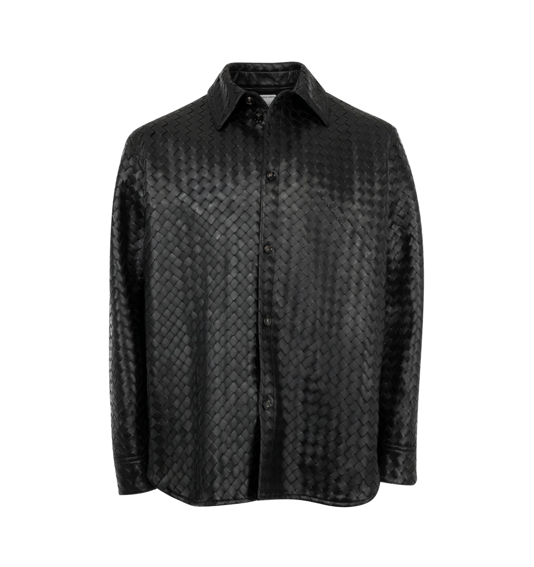 Bottega Veneta leather intrecciato shirt