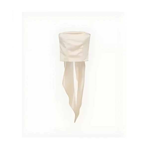 forte_forte bustier top with sash in contemporary duchesse