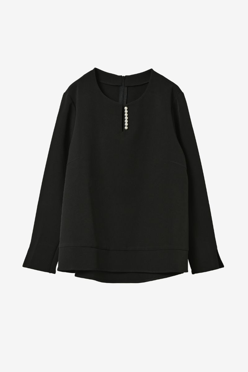 maison de Dolce. パールフレアブラウス【black】
