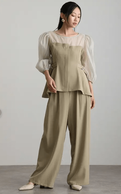 PourVous パンツドレス 結婚式 セットアップ