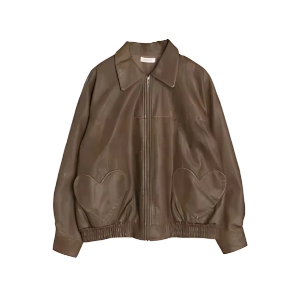 CALNAMUR VINTAGE FAKE LEATHER HEART BLOUSON