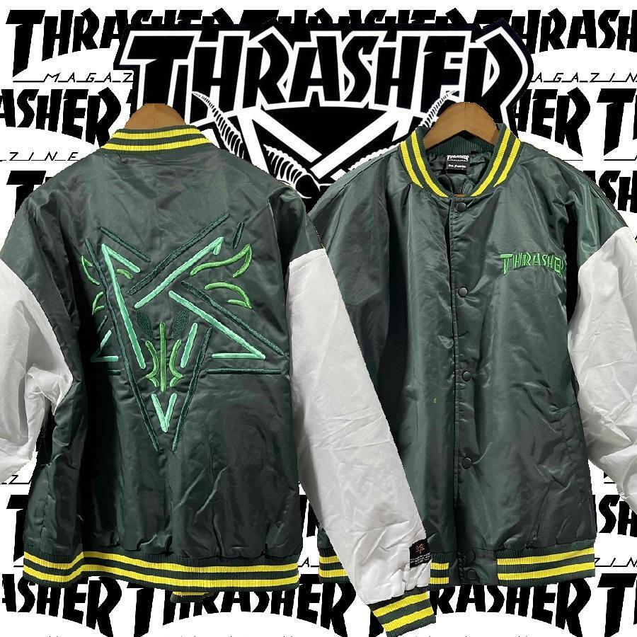 THRASHER THRASHER STADIUM JKT GRN スラッシャー スタジャン ジャケット