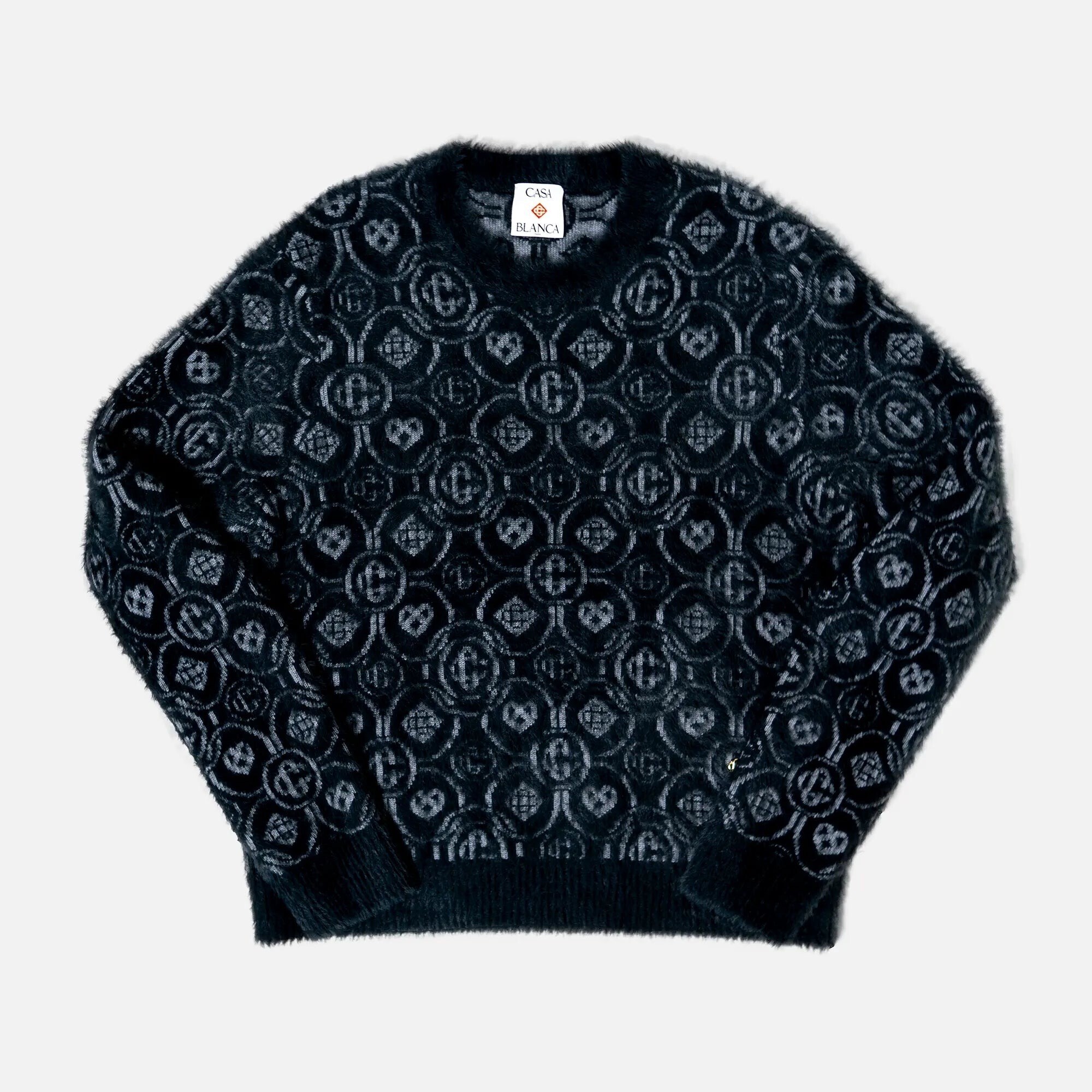 CASABLANCA FLUFFY MONOGRAM CREW NECK