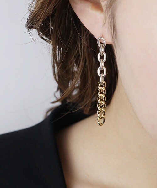 e.m. light/shadowチェーンピアス