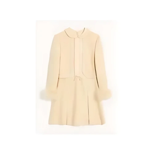 VALENTINO フェザー x ラスティックシルク ショートドレス