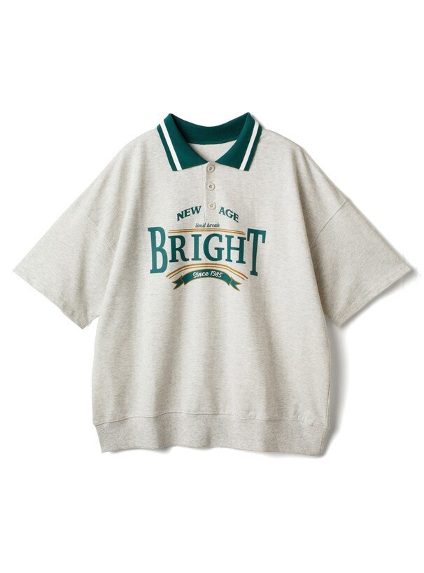 GRL カレッジロゴドロップショルダーポロトップス