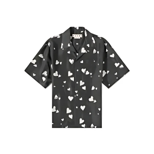 MARNI BUNCH OF HEARTS SILK BOWLING SHIRT