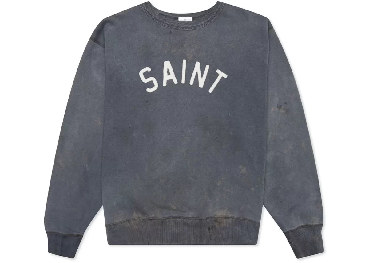 Saint Michael Gray/Blue Saint Michael Saint Crewneck Sweatshirt