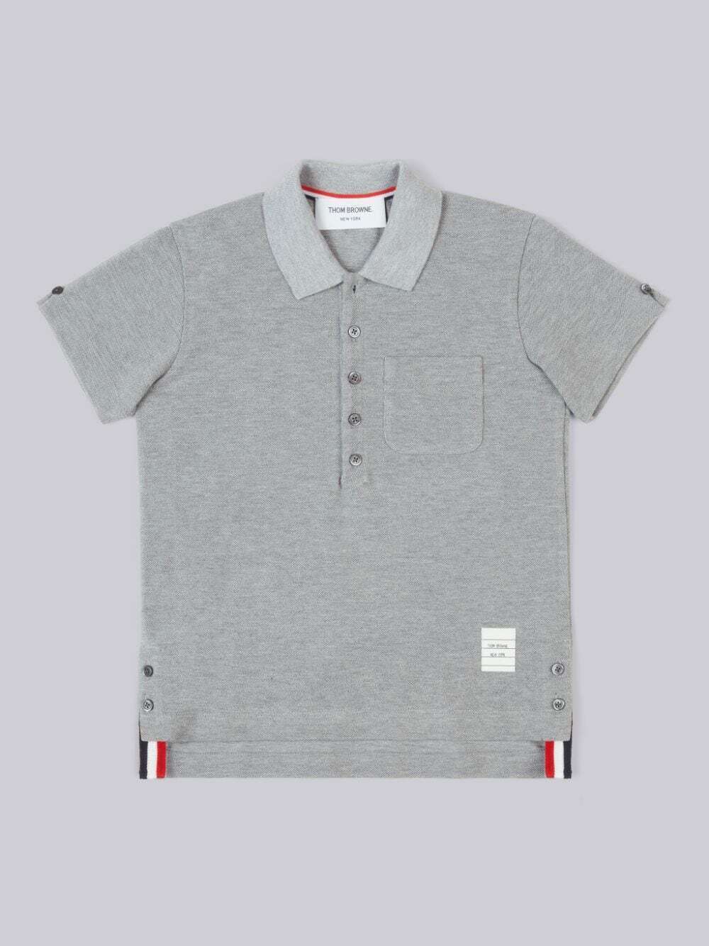 THOM BROWNE.NEW YORK コットンピケ クラシック ショートスリーブポロ