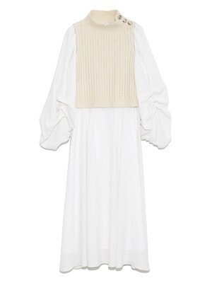 CELFORD ニットベストレイヤードワンピース