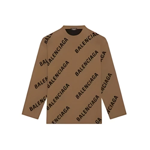Balenciaga Logo Intarsia Oversized Crewneck Sweater