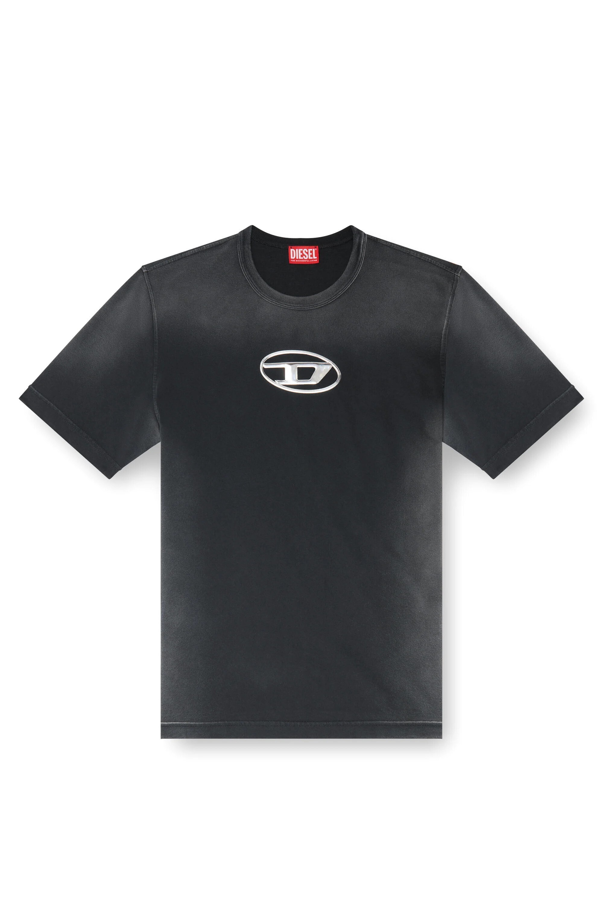 DIESEL Faded T-shirt with cut-out Oval D logo